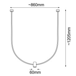 Lampa wisząca no. C - Platyna mat (860 mm) 5083 Antigo