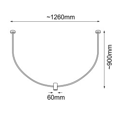 Lampa wisząca no. C - Platyna mat (1260 mm) 5084 Antigo