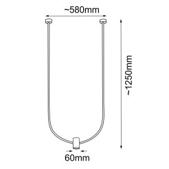 Lampa wisząca no. C - Czarna (580 mm) 5086 Antigo