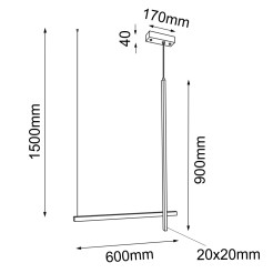 Lampa wisząca no. 4 - Czarna (600 mm) 5063 Antigo