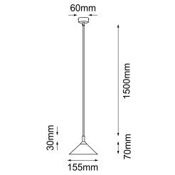 Lampa wisząca no. Ai - Czarna (155 mm) 5166 Antigo