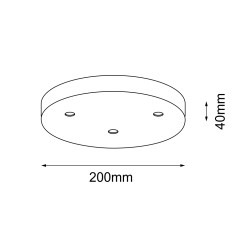 Puszka łącząca 3 lampy no. C - Platyna mat 5214 Antigo