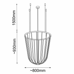 Lampa wisząca no. moon O Z - Platyna mat (800 mm) 5142 Antigo