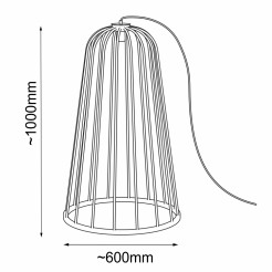 Lampa stojąca ogrodowa no. moon A - Czarna (1000 mm) 9418 Antigo