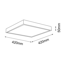 Plafon Nomi - Czarny (420x420 mm) 3000K 1151 Antigo