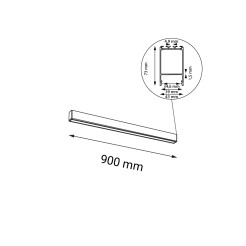 Plafon Numata - Czarny (900 mm) 3000K 1964 Antigo