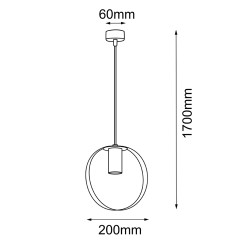 Lampa wisząca Ortiga 1 - Czarna (200 mm) 5041 Antigo