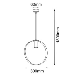 Lampa wisząca Ortiga 2 - Czarna (300 mm) 5148 Antigo