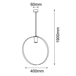 Lampa wisząca Ortiga 3 - Czarna (400 mm) 5149 Antigo