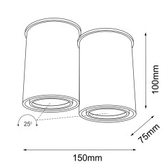 Plafon Osaka 2 - Biały (100 mm) 7023 Antigo