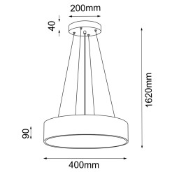 Lampa wisząca Sengo P 40 - Czarna (400 mm) 5204 Antigo