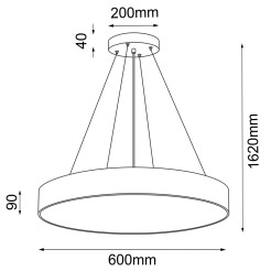 Lampa wisząca Sengo P 60 - Czarna (600 mm) 5210 Antigo