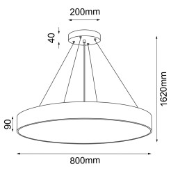 Lampa wisząca Sengo P 80 - Czarna (800 mm) 5212 Antigo