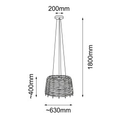 Lampa wisząca Suami O 60 - Czarna-platyna mat (630 mm) 5090 Antigo