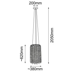 Lampa wisząca Suami A 36 - Czarna-platyna mat (380 mm) 5091 Antigo