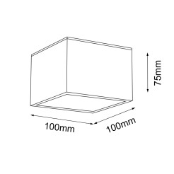 Plafon Suwa - Czarny (100x100 mm) 1175 Antigo