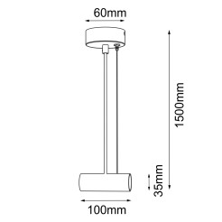 Zasilanie system modułowego - Czarne (1500 mm) 5100 Antigo