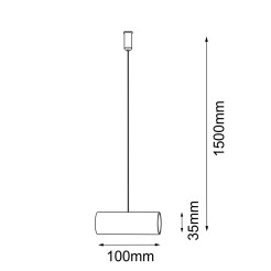 Łącznik 10 z zawiesiem do systemu modułowego Mafra - Czarny (1500 mm) 5101 Antigo