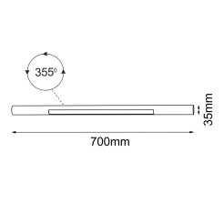 Lampa modułowa Mafra - Czarna (700 mm) 5102 Antigo