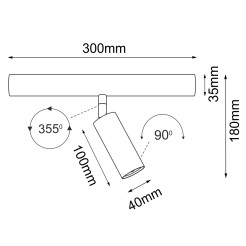 Lampa modułowa Mafra 1 - Czarna 5106 Antigo