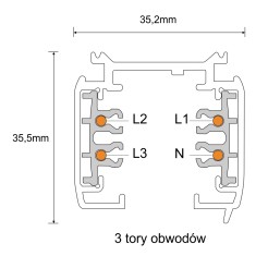 Szynoprzewód natynkowy 3F 230V - Czarny (1 m) 8097 Antigo