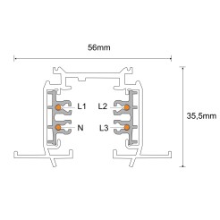 Szynoprzewód podtynkowy 3F 230V - Czarny (1 m) 8101 Antigo