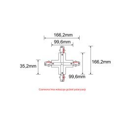 Łącznik X szynoprzewodu 3F 230V - Czarny 8115 Antigo