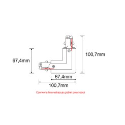 Łącznik L zamienny lewy-prawy do szynoprzewodu 3F 230V - Czarny 8117 Antigo