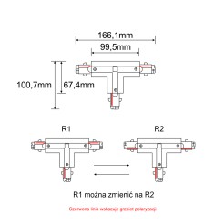 Łącznik T zamienny prawy szynoprzewodu 3F 230V - Czarny 8125 Antigo