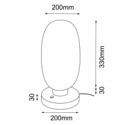 Lampa stołowa Tanpo I G - Czarna (200 mm) 2033 Antigo