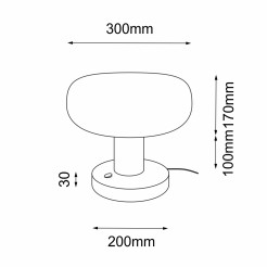 Lampa stołowa Tanpo O G - Czarna (300 mm) 2034 Antigo