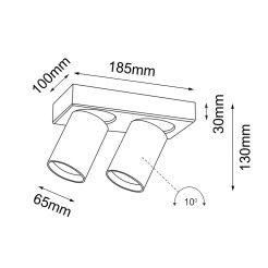 Reflektor Tarumi 2 - Czarny (130 mm) 7972 Antigo