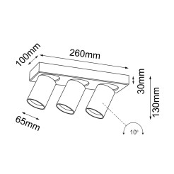 Reflektor Tarumi 3 - Czarny (130 mm) 7974 Antigo