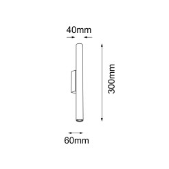 Kinkiet Yabu K2 - Czarny (300 mm) 4048 Antigo