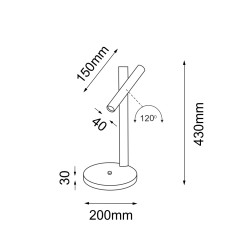 Lampa stołowa Yabu G - Czarna (430 mm) 2031 Antigo