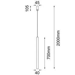 Lampa wisząca Yabu 1 - Czarna (700 mm) 5526 Antigo