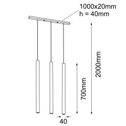 Lampa wisząca Yabu 3 - Czarna (700 mm) 5527 Antigo