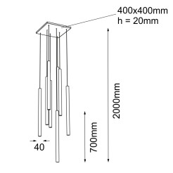 Lampa wisząca Yabu 8 - Czarna (700 mm) 5530 Antigo