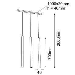 Lampa wisząca Yabu 3 - Biała (700 mm) 7574 Antigo