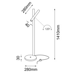 Lampa podłogowa Yabu F - Czarna (1410 mm) 7876 Antigo