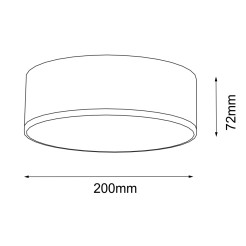 Plafon Zama - Czarny IP44 (200 mm) 3000K 7735 Antigo