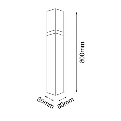 Słupek ogrodowy Fuku - Antracyt (800 mm) 9917 Antigo