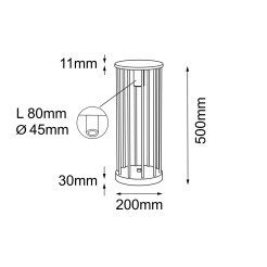 Lampa stojąca ogrodowa Hagi - Antracyt (500 mm) 9906 Antigo