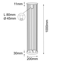 Lampa stojąca ogrodowa Hagi - Antracyt (1000 mm) 9907 Antigo