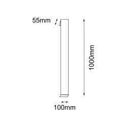 Kinkiet zewnętrzny Hikone - Antracyt (1000 mm) 3000K 9923 Antigo