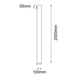 Kinkiet zewnętrzny Hikone - Antracyt (2000 mm) 3000K 9927 Antigo