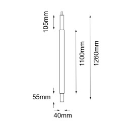 Lampa wisząca zewnętrzna Natsu - Antracyt (1260 mm) 9901 Antigo