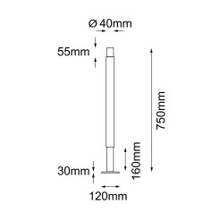 Lampa stojąca ogrodowa Natsu 2 - Antracyt (750 mm) 9903 Antigo