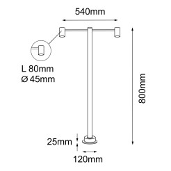 Słupek Ogrodowy Niseko - Antracyt (800 mm) 9922 Antigo