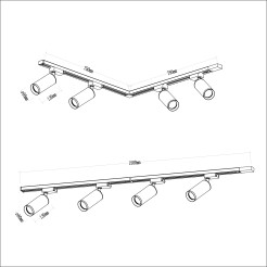 Zestaw Mica Track Biały 4xGU10 1,5m ML1151